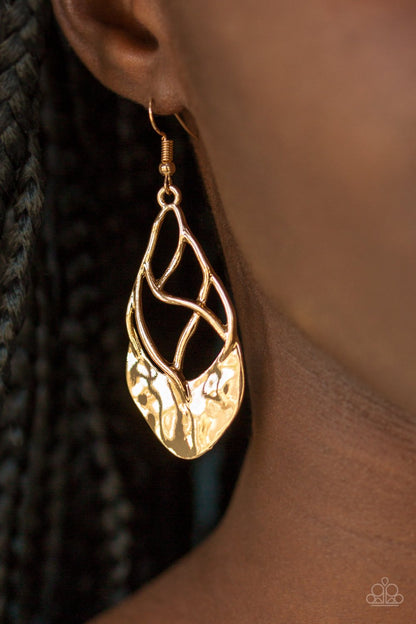 Super Swanky-gold-Paparazzi earrings