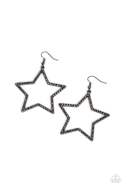 Supernova Sparkle - black - Paparazzi earrings