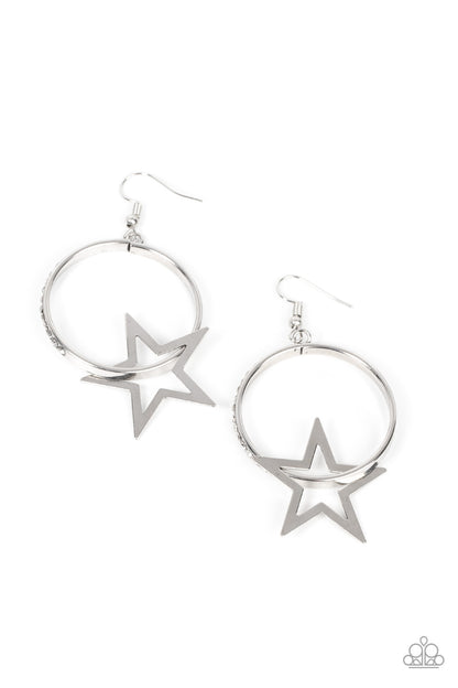 Superstar Showcase - white - Paparazzi earrings
