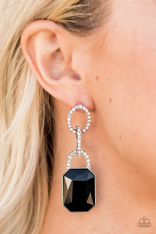 Superstar Status-black-Paparazzi earrings