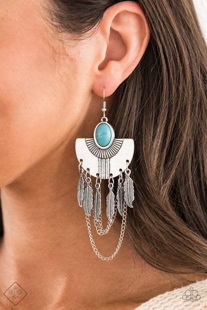 Sure Thing Chief-blue-Paparazzi earrings