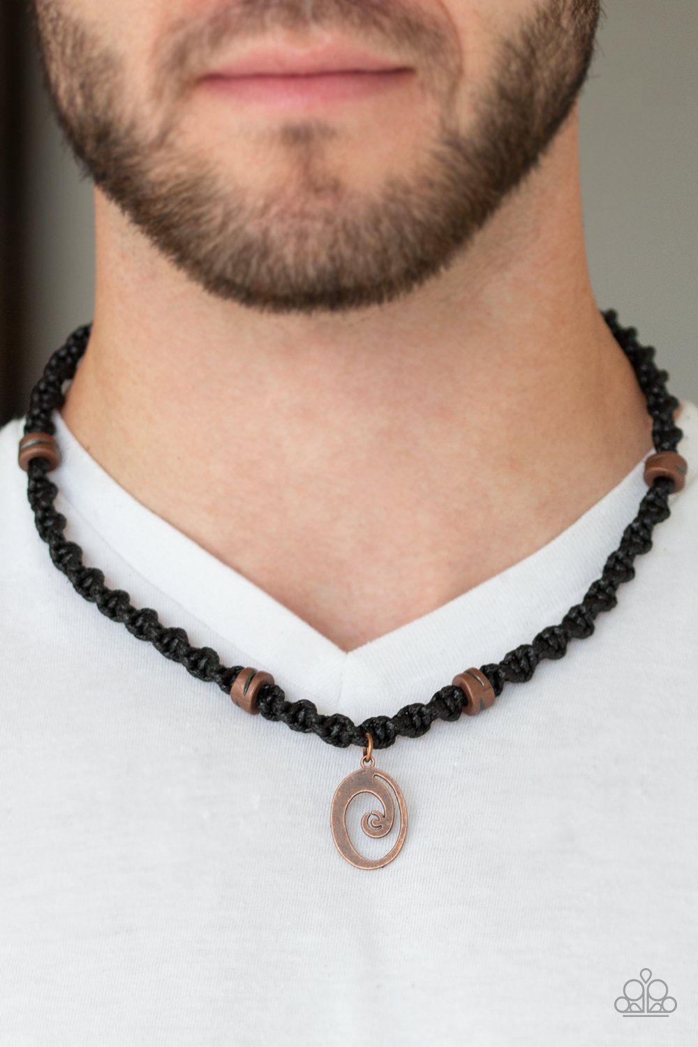 Surfer Spiral-copper-Paparazzi mens necklace