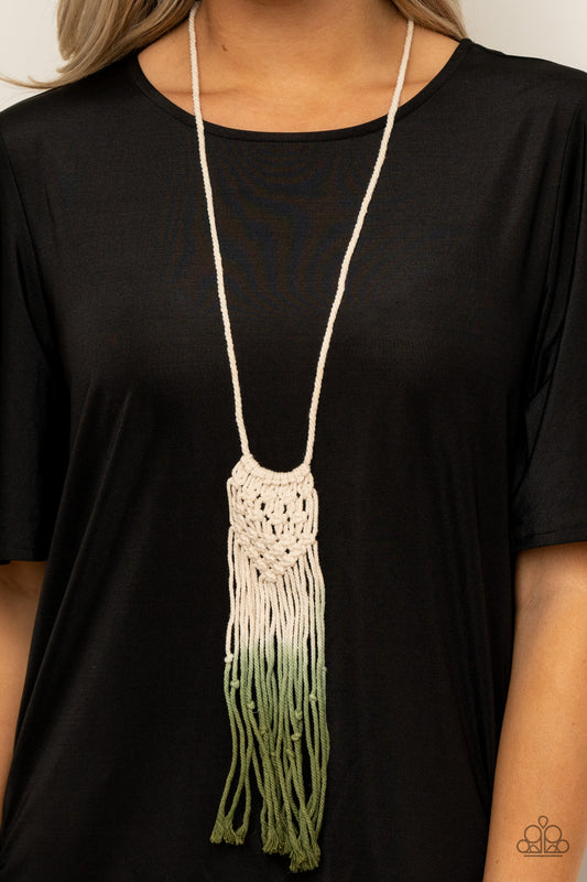 Surfin the Net - green - Paparazzi necklace