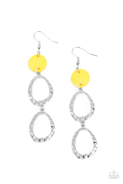 Surfside Shimmer - yellow - Paparazzi earrings