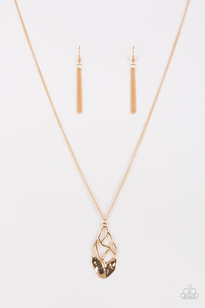 Swank Bank - gold - Paparazzi necklace