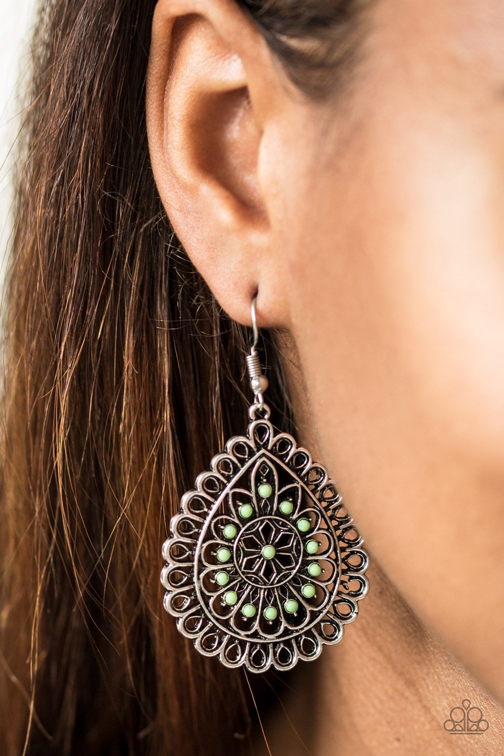 Sweet As Spring-green-Paparazzi earrings