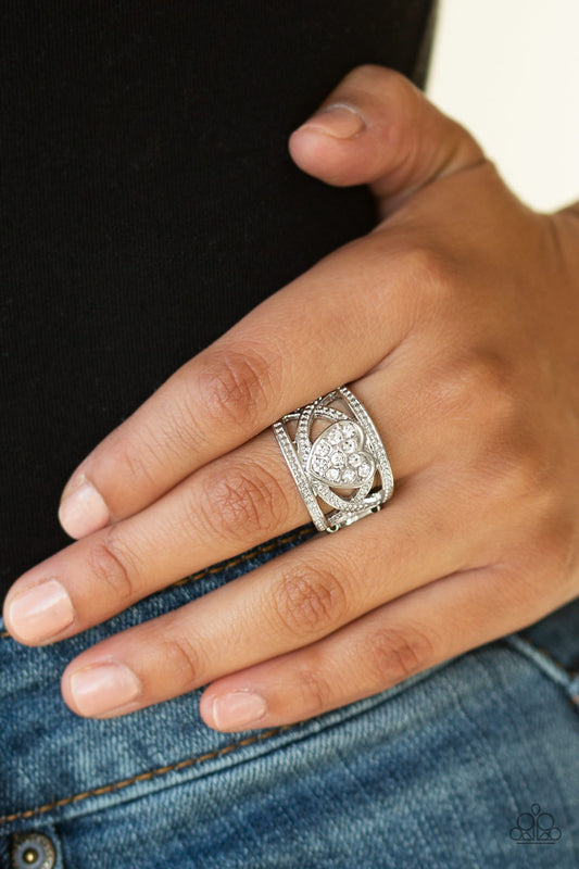 Sweetly Sweetheart - white - Paparazzi ring