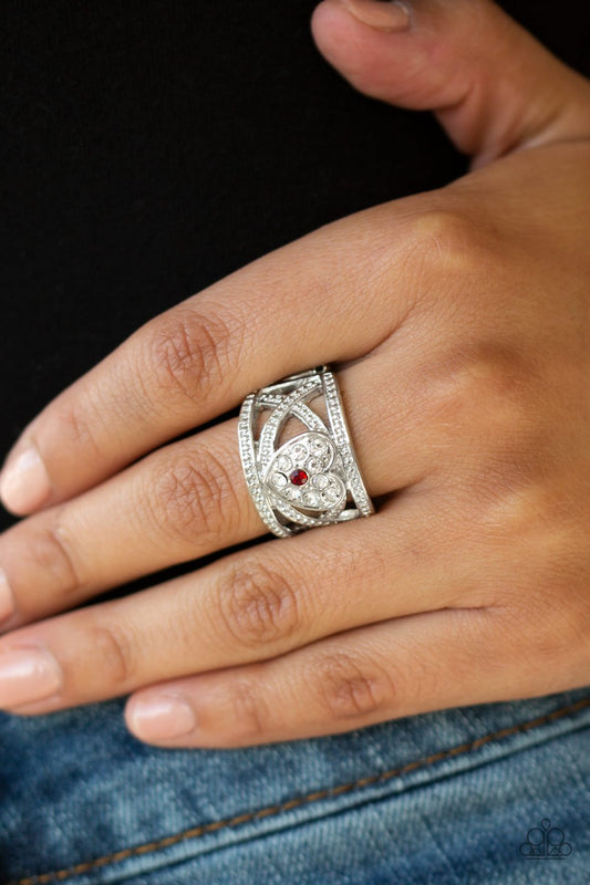 Sweetly Sweetheart-red-Paparazzi ring