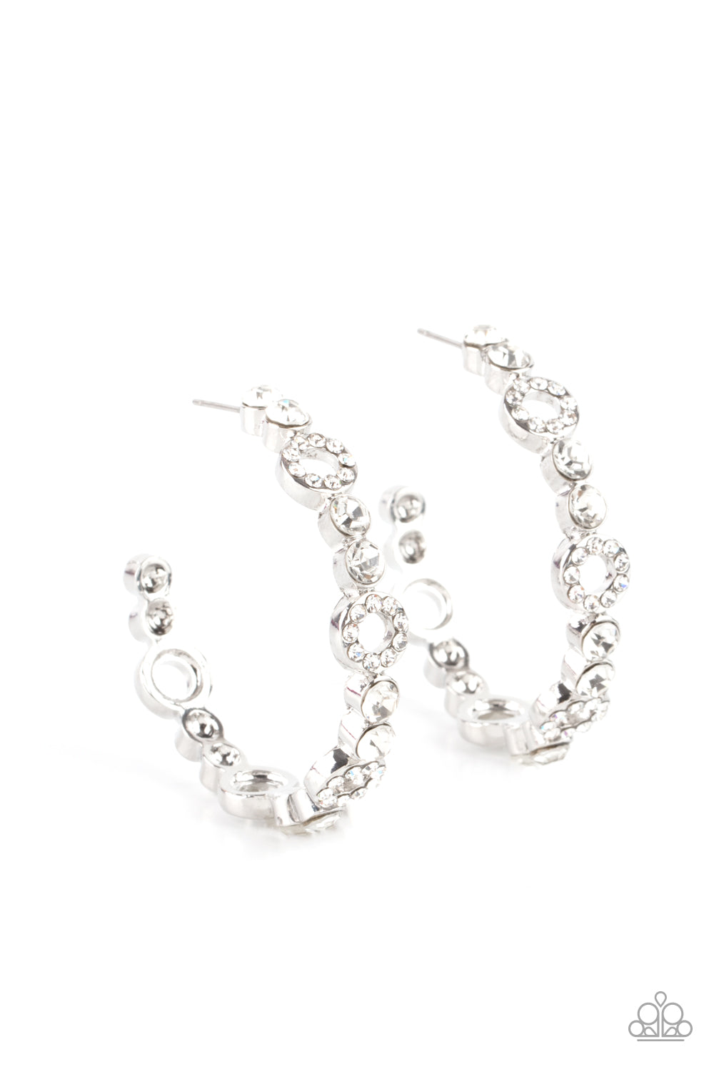 Swoon-Worthy Sparkle - white - Paparazzi earrings