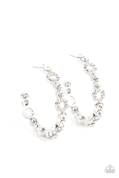 Swoon-Worthy Sparkle - white - Paparazzi earrings