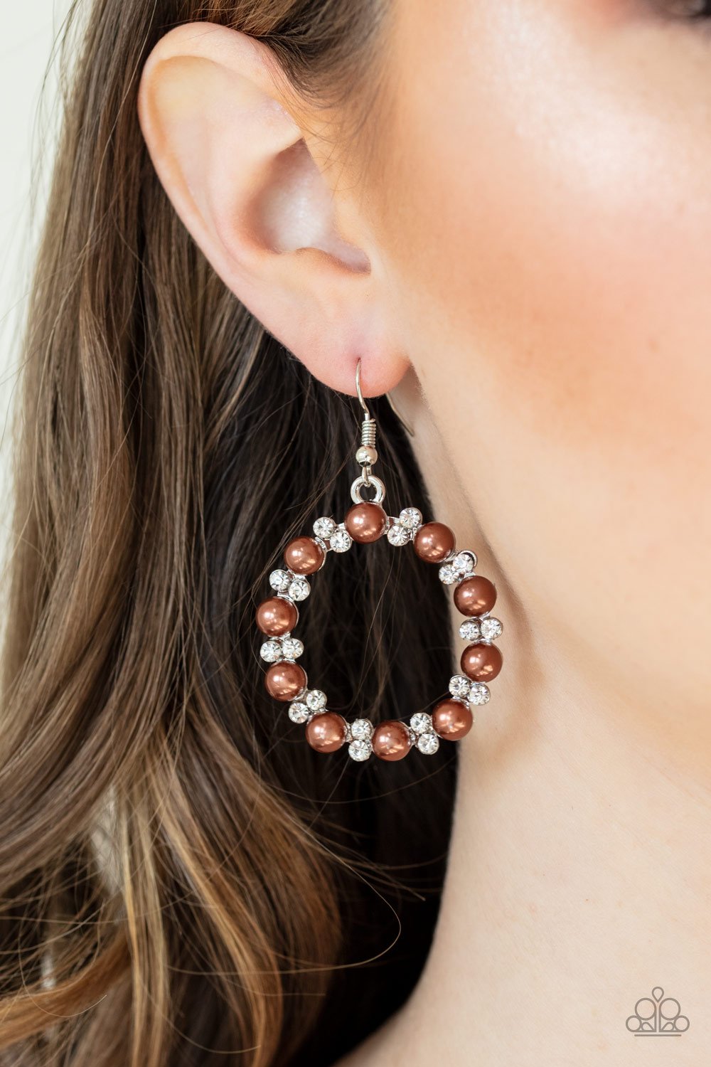 Symphony Sparkle-brown-Paparazzi earrings