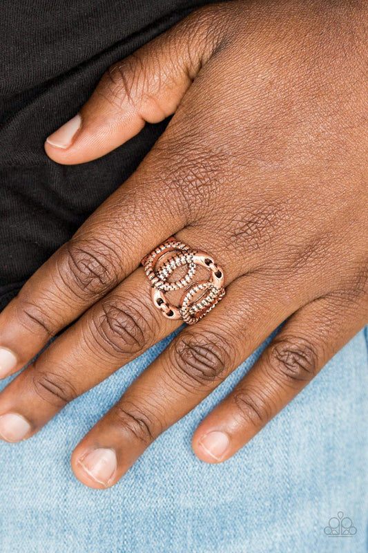 TRIO de Janeiro-copper-Paparazzi ring