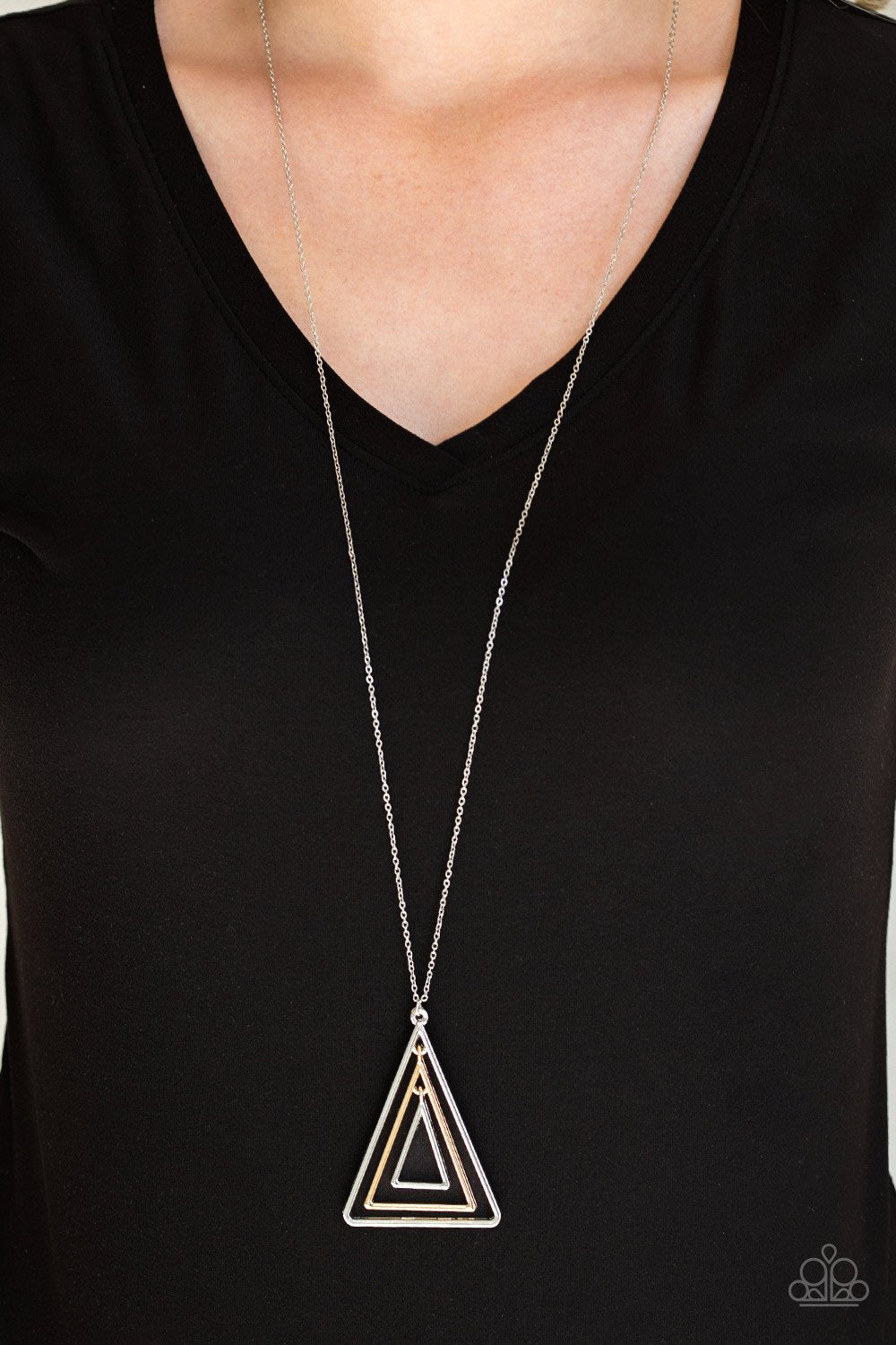 TRI Harder-silver-Paparazzi necklace