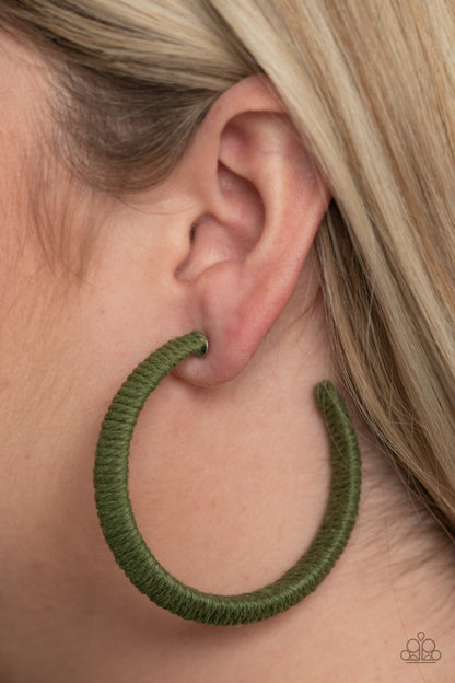 TWINE and Dine - green - Paparazzi earrings