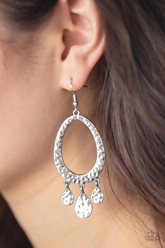 Taboo Trinket-silver-Paparazzi earrings