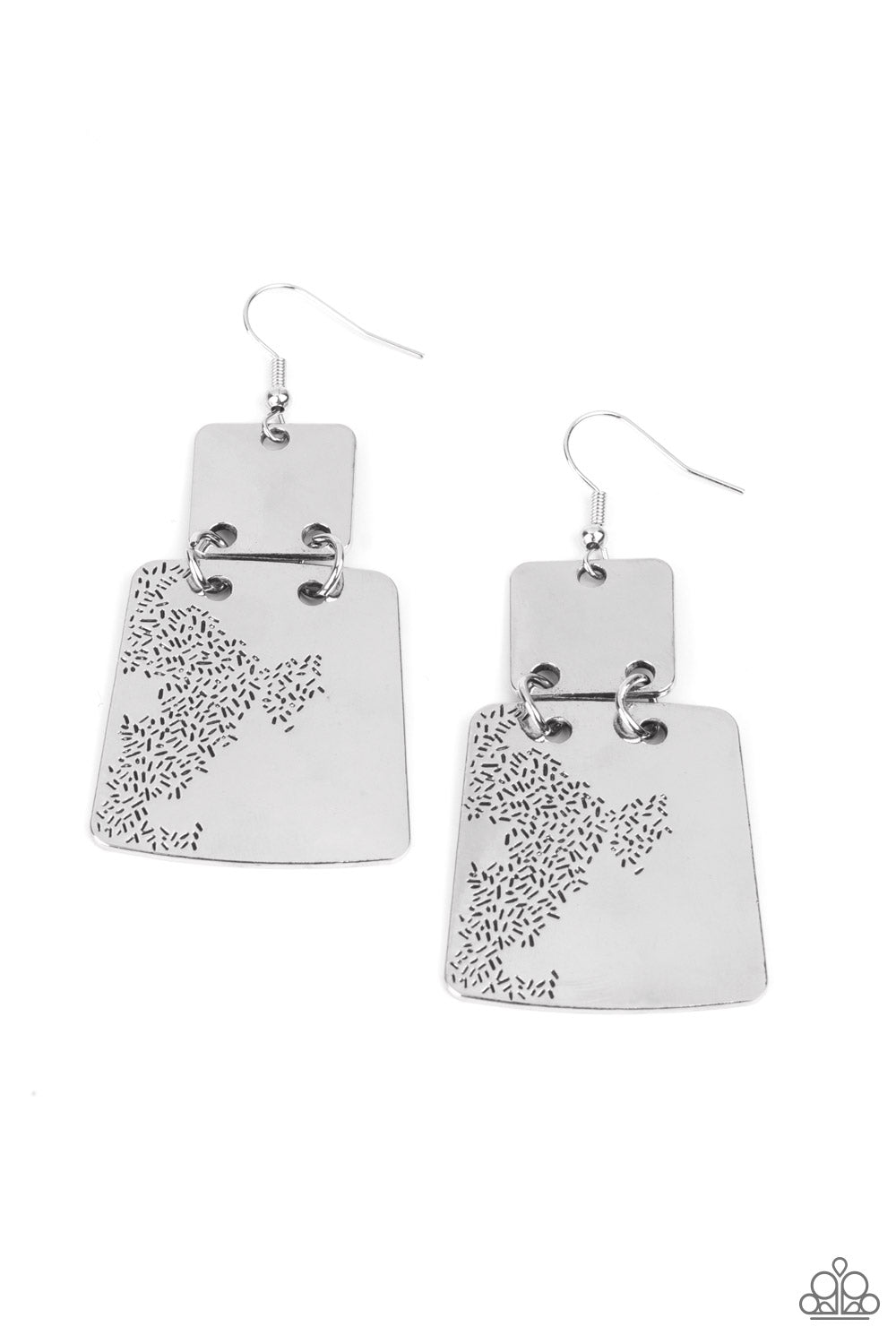 Tagging Along - silver - Paparazzi earrings