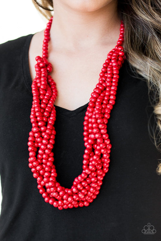 Tahiti Tropic-red-Paparazzi necklace