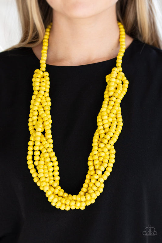 Tahiti Tropic-yellow-Paparazzi necklace