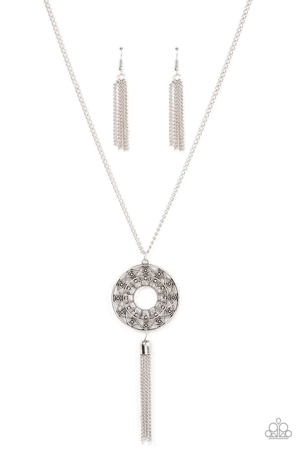 Tai Chi Tassel - silver - Paparazzi necklace