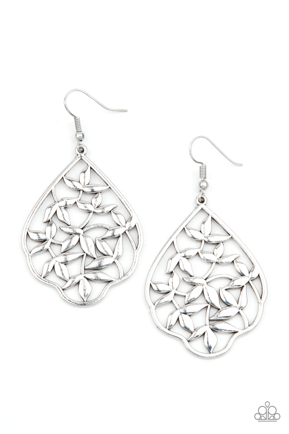 Taj Mahal Gardens - silver - Paparazzi earrings
