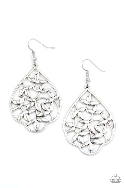 Taj Mahal Gardens - silver - Paparazzi earrings
