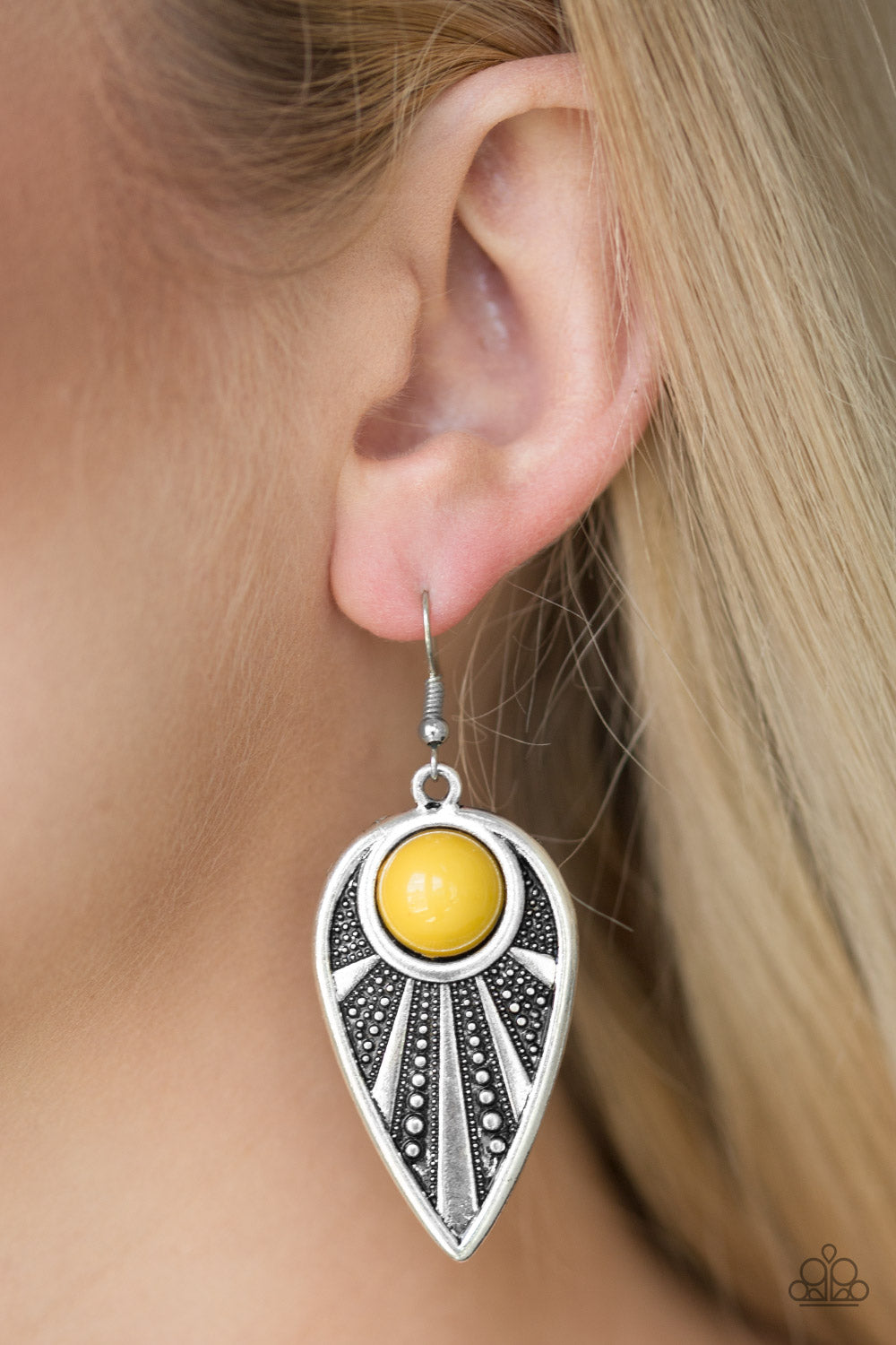 Take a Walkabout - yellow - Paparazzi earrings