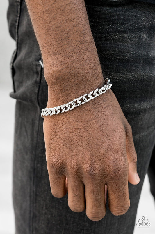 Take It To the Bank-silver-Paparazzi MENS bracelet