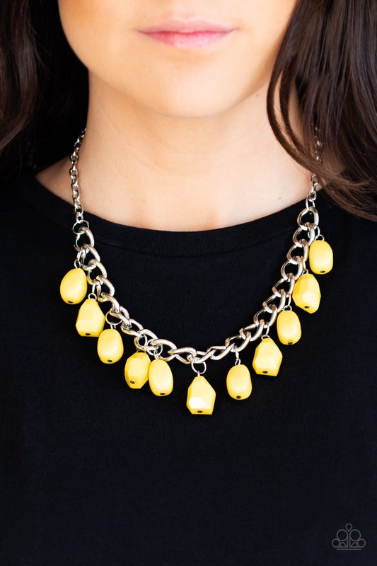 Take the Color Wheel - yellow - Paparazzi necklace