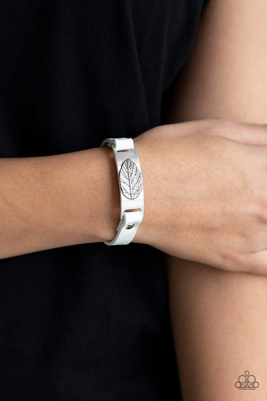 Take the Leaf-white-Paparazzi bracelet