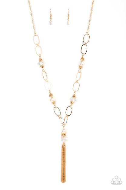 Taken with Tassels - gold - Paparazzi necklace