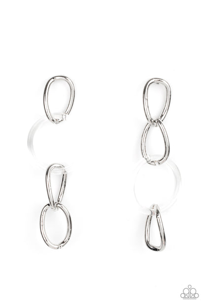 Talk In Circles - white - Paparazzi earrings