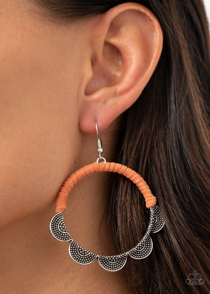 Tambourine Trend - orange - Paparazzi earrings