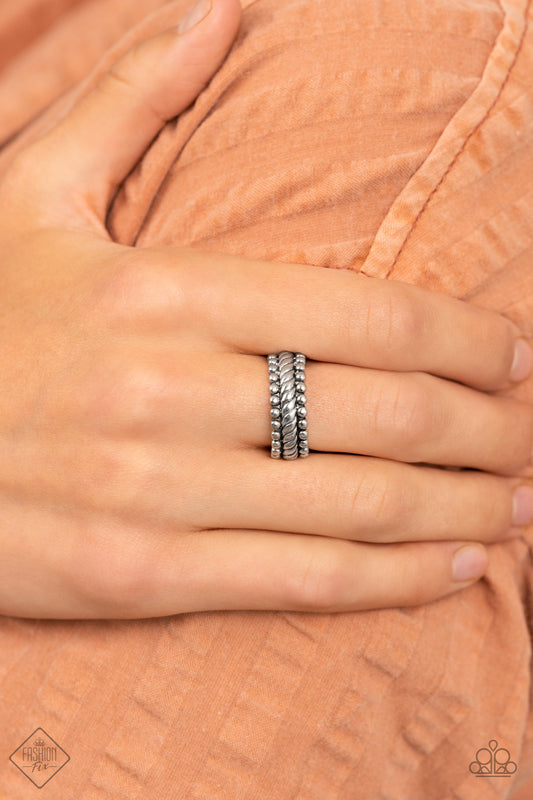 Tangible Texture - silver - Paparazzi ring