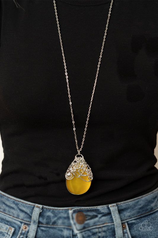 Tangled Gardens - yellow - Paparazzi necklace