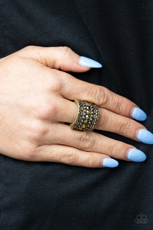 Target Locked - brass - Paparazzi ring