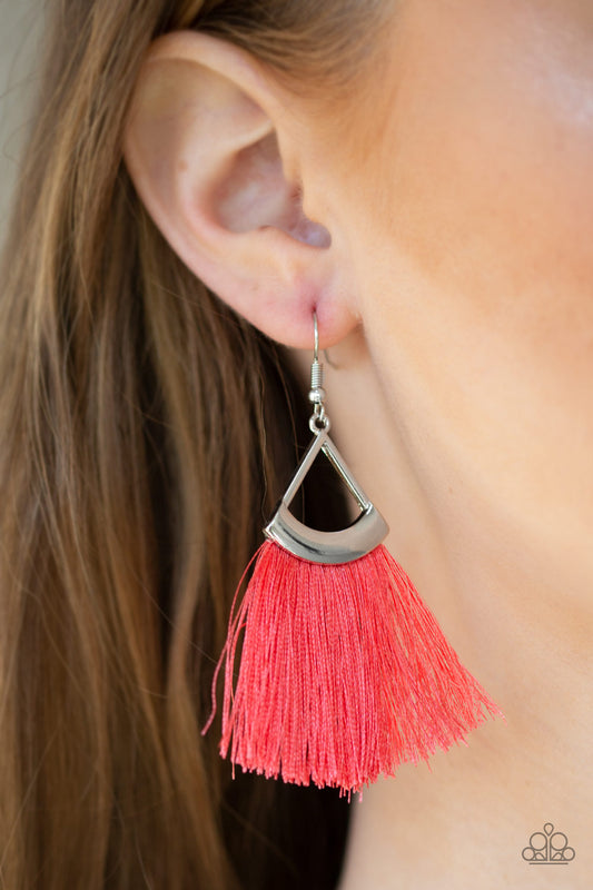 Tassel Tuesdays - orange - Paparazzi earring