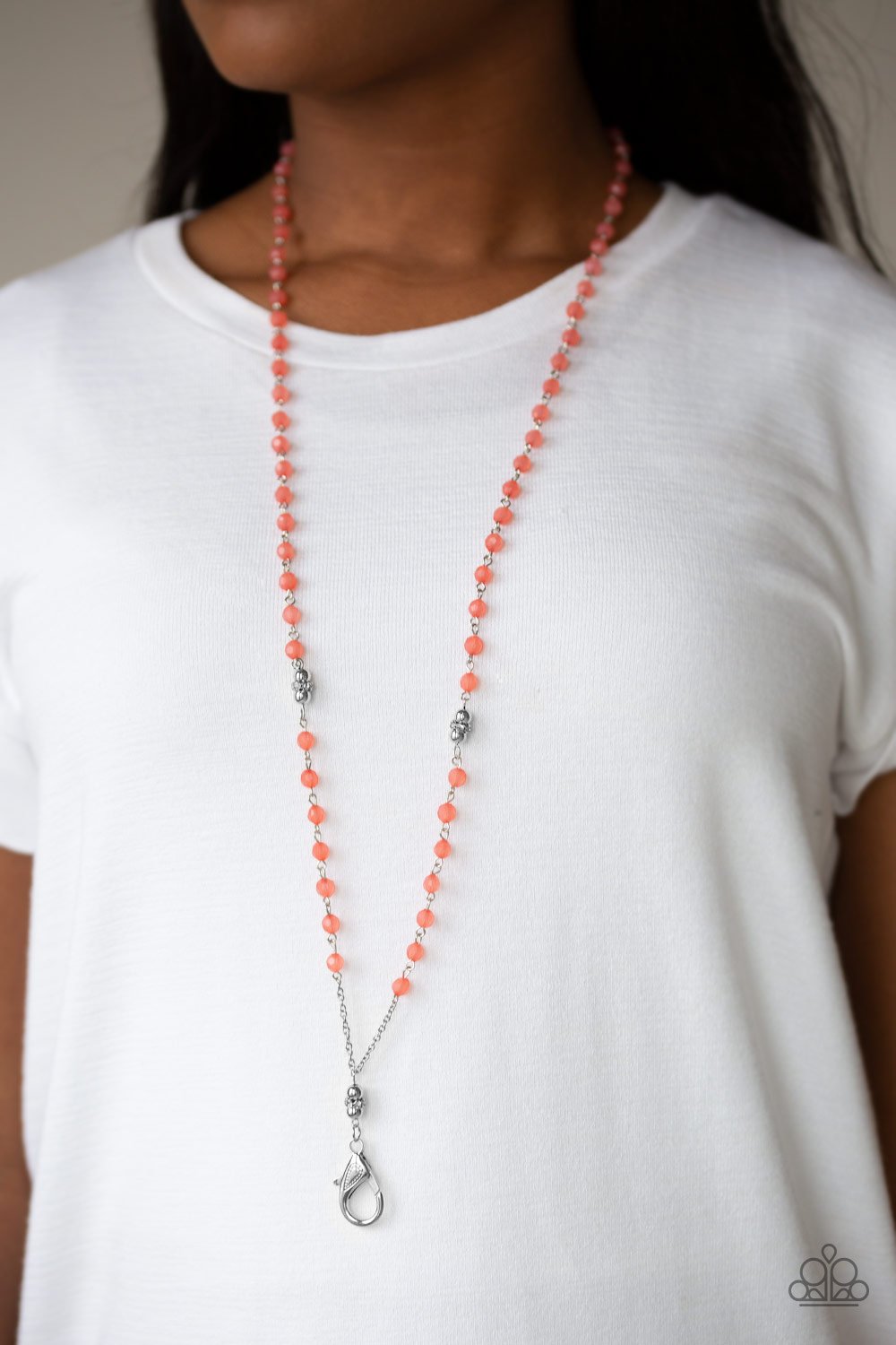 Tassel Takeover-orange LANYARD-Paparazzi necklace