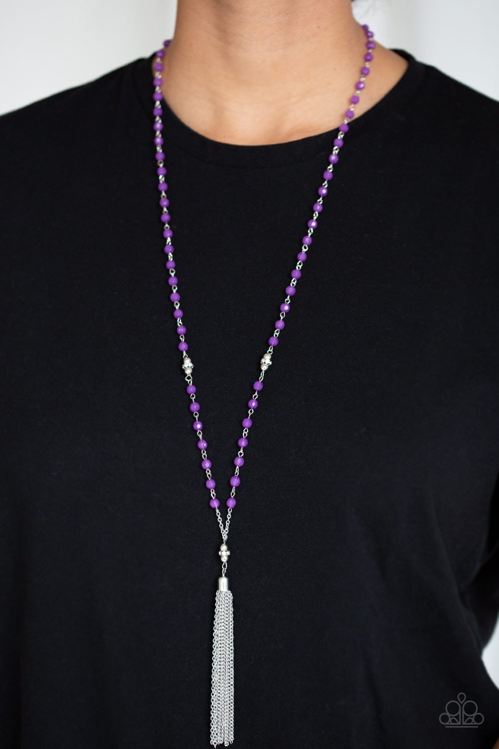Tassel Takeover-purple-Paparazzi necklace