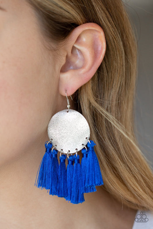 Tassel Tribute - blue - Paparazzi earrings