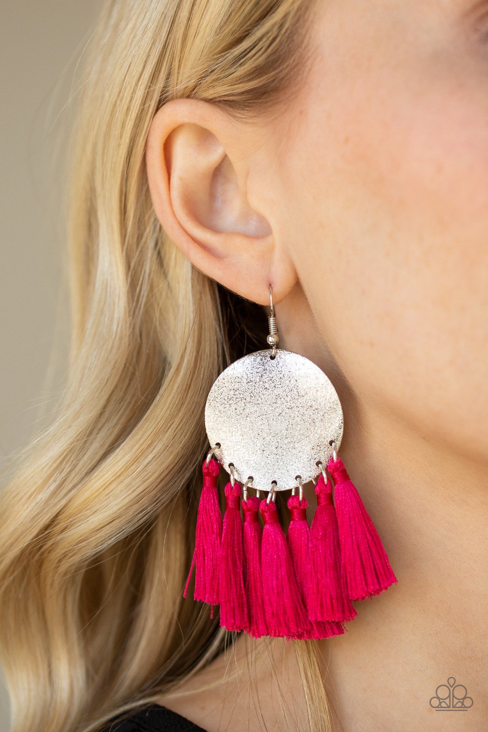 Tassel Tribute-pink-Paparazzi earrings