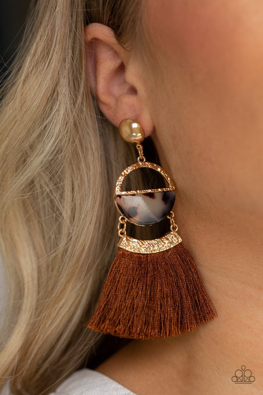 Tassel Trot-brown-Paparazzi earrings