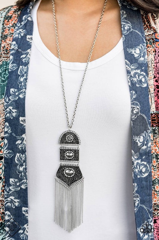 Tassel Tycoon - white - Paparazzi necklace