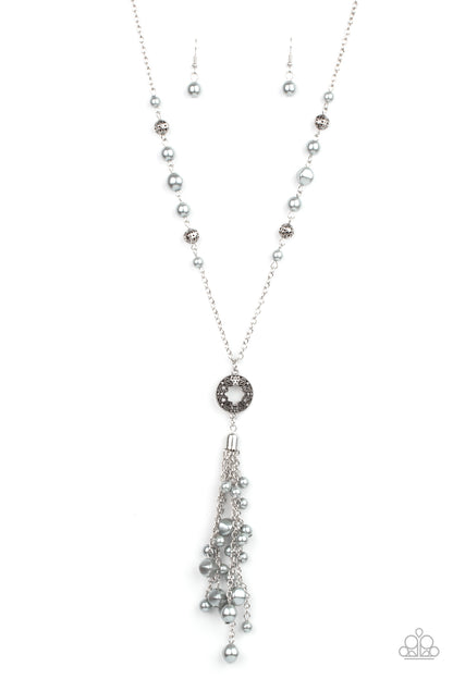 Tasseled Treasure - silver - Paparazzi necklace