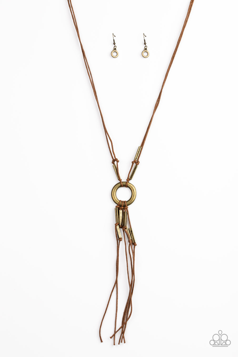 Tasseled Trinket - brass - Paparazzi necklace