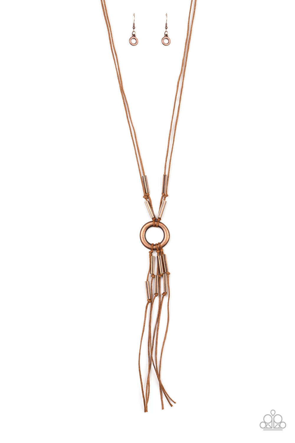 Tasseled Trinket - copper - Paparazzi necklace