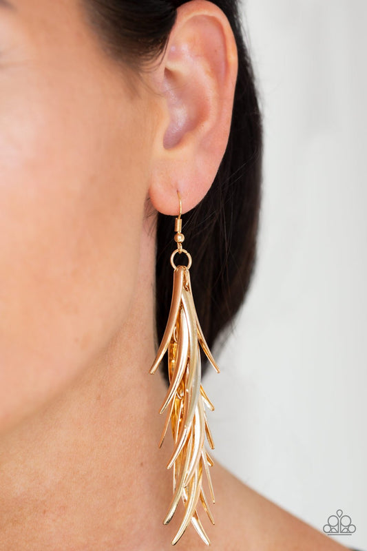 Tasseled Talons-gold-Paparazzi earrings