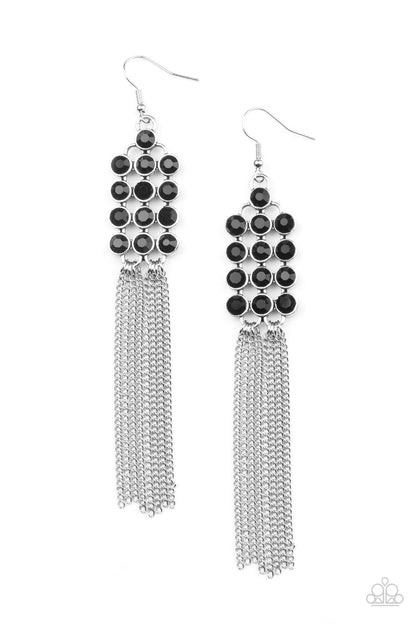 Tasteful Tassel - black - Paparazzi earrings