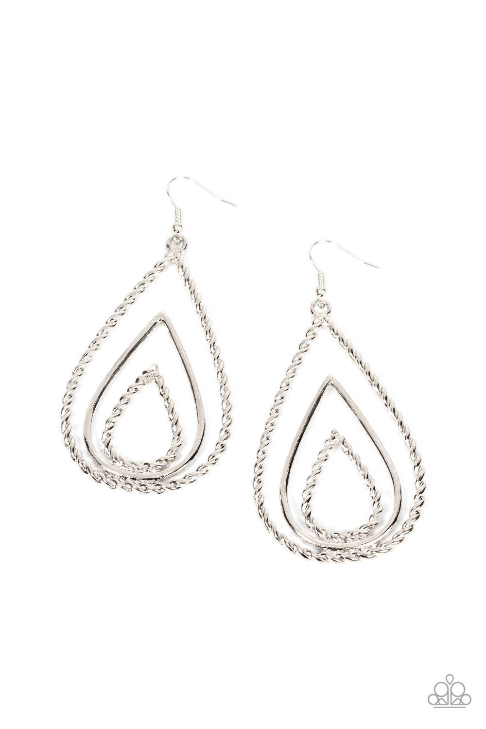 Tastefully Twisty - silver - Paparazzi earrings