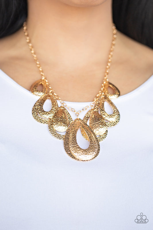 Teardrop Tempest - gold - Paparazzi necklace
