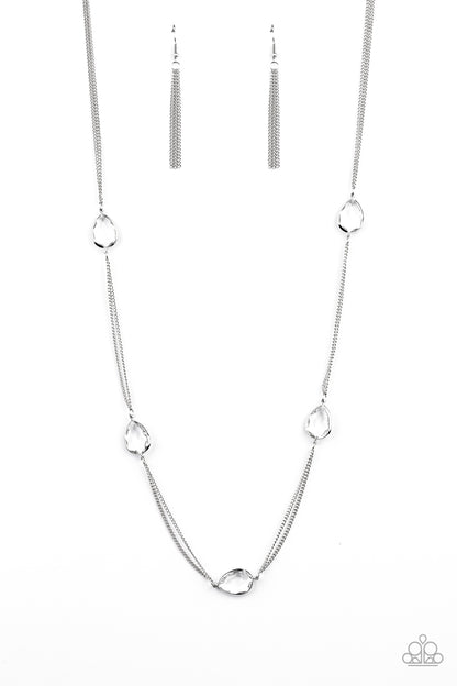 Teardrop Timelessness - white - Paparazzi necklace